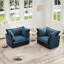 Ensemble de 2 fauteuils, ensemble de chaises d'appoint à siège profond, salle de lecture, chambre à coucher et espaces de travail, ensembles de fauteuils avec coussins moelleux, tissu chenille-868179894