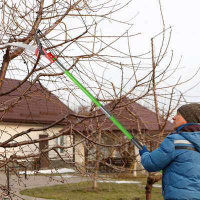 Scie à main manuelle de 26 pi, tailleur d'arbre léger à longues poignées, lame en acier tranchant et ciseaux pour tailler les palmiers, les poiriers, les sapins, les autres arbres hauts et arbustes