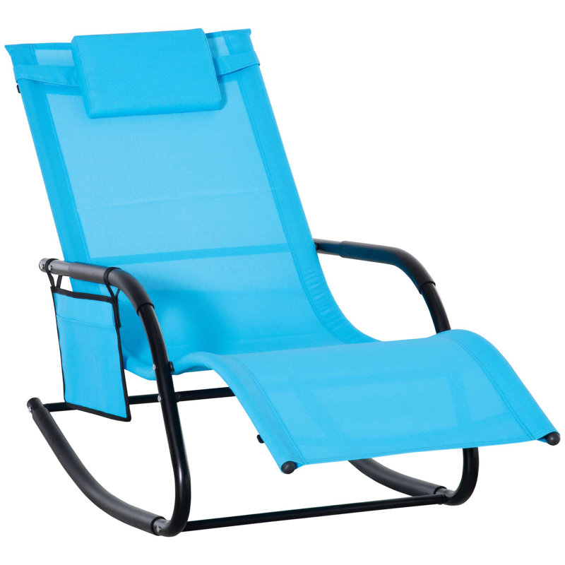 Chaise berçante Lapoint, Bleu très foncé