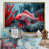 Toile avec cadre flottant or