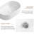 Oval Bathroom Sink Above Counter,19″ X 12″ White Porcelain Vessel Sink, Modern Vanity Bowl Sink, Art Ceramic Wash Basin