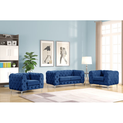 Mordecai 3 - Piece Velvet Living Room Set