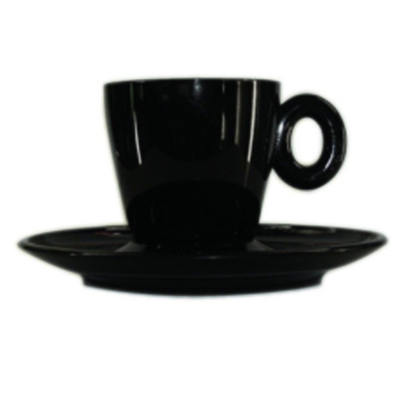 Tasse à espresso en polycarbonate avec soucoupe - 12 pièces, Grenat, 6