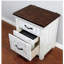 Plank Design Transitional style Distressed White 1pc Nightstand Brass Arch Pull 2-Drawers Bedside Table Solid wood Bedroom