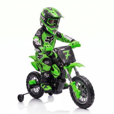 Moto électrique 12V pour enfants avec deux moteurs, conception stable à trois roues, lumières et sons pour les débutants