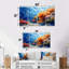 Ensemble d'art sur toile corail brun et bleu grande barrière de corail II-1271824066