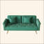 Un canapé-lit de 69,7 pouces de long recouvert de tissu de velours, avec une garniture cloutée et un coussin décoratif assorti-606242918