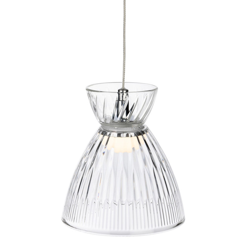 1 - Light Chrome LED Dome Pendant, Transparent
