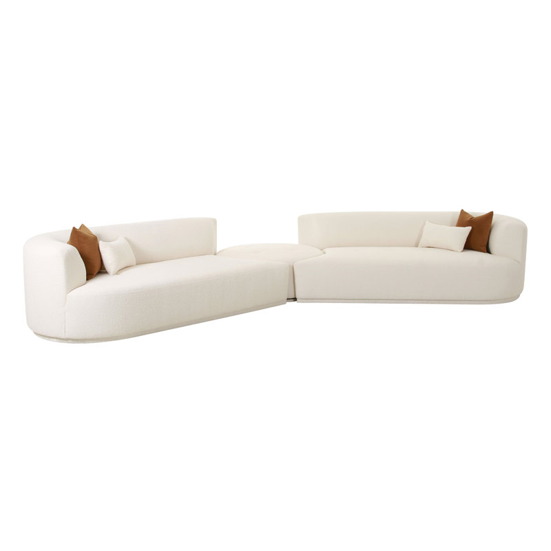 Canapé modulaire 3 pièces Tov Furniture Fickle, Crème