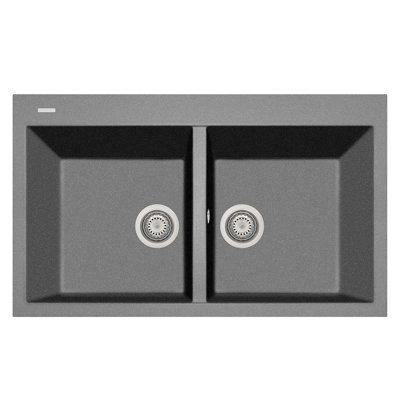 Elegance Series 34" L x 20" W Double Basin Drop-In Quartz Kitchen Sink