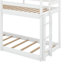 Charmant lit superposé simple au-dessus de simple en bois avec toit-95936779