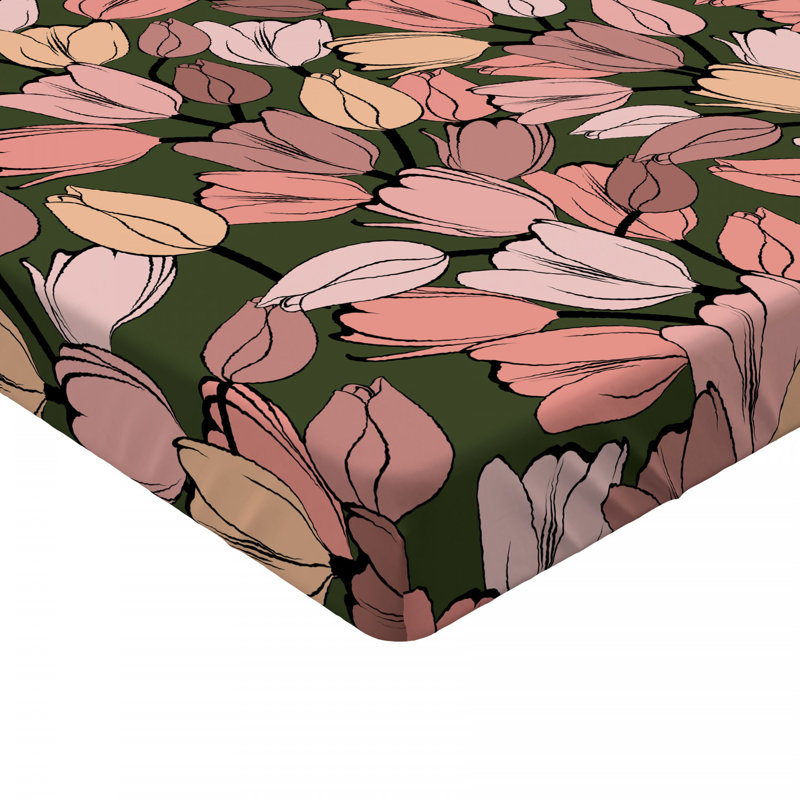 Microfiber Floral Fitted Sheet, Full Fitted Sheet
