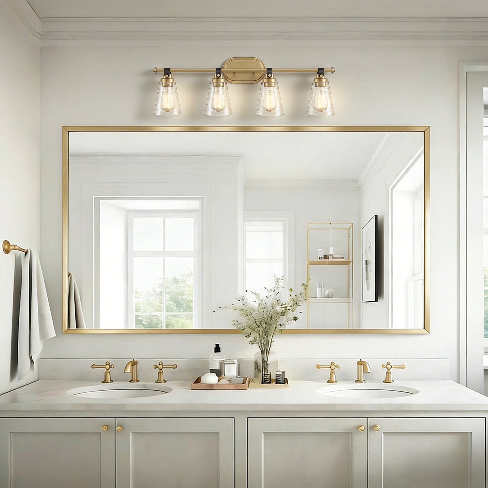 Alysa Vanity Light, Brushed Gold, 4 Lights