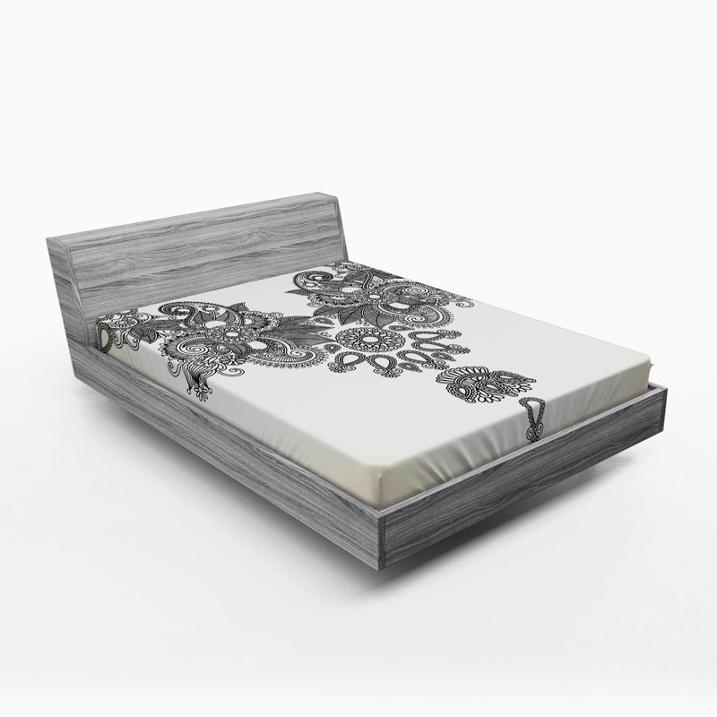 Microfiber Paisley Fitted Sheet, Full Fitted Sheet