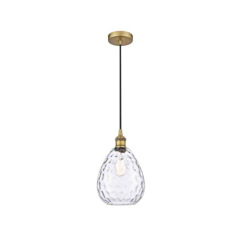 Luminaire suspendu simple à 1 lumière Oceanne, Laiton brossé
