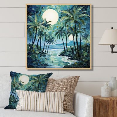 «Green Minimalims Palm Trees IV», reproduction sur toile