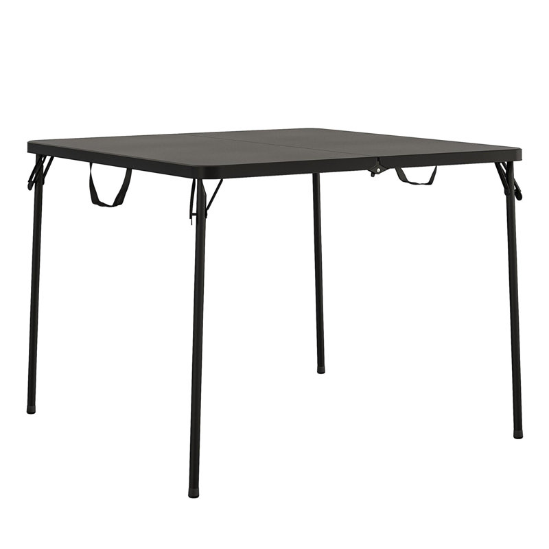 Table pliante en demi-carte de 38,5 po avec poignée COSCO XL, intérieur et extérieur, accessible en fauteuil roulant, Noir