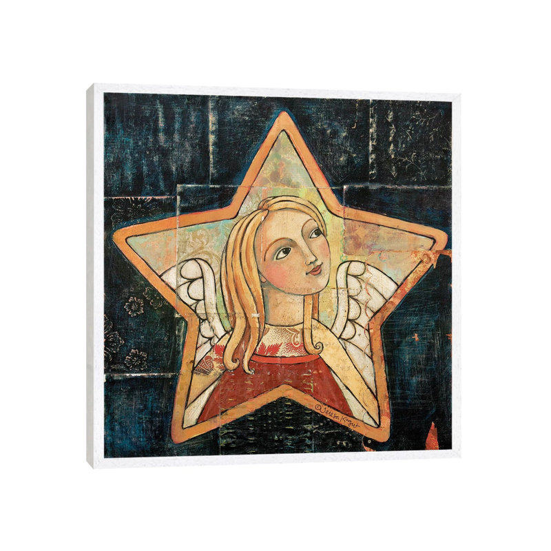 Closer To Heaven by Teresa Kogut - Painting on Canvas, 45.72 cm H x 45.72 cm W, White Framed