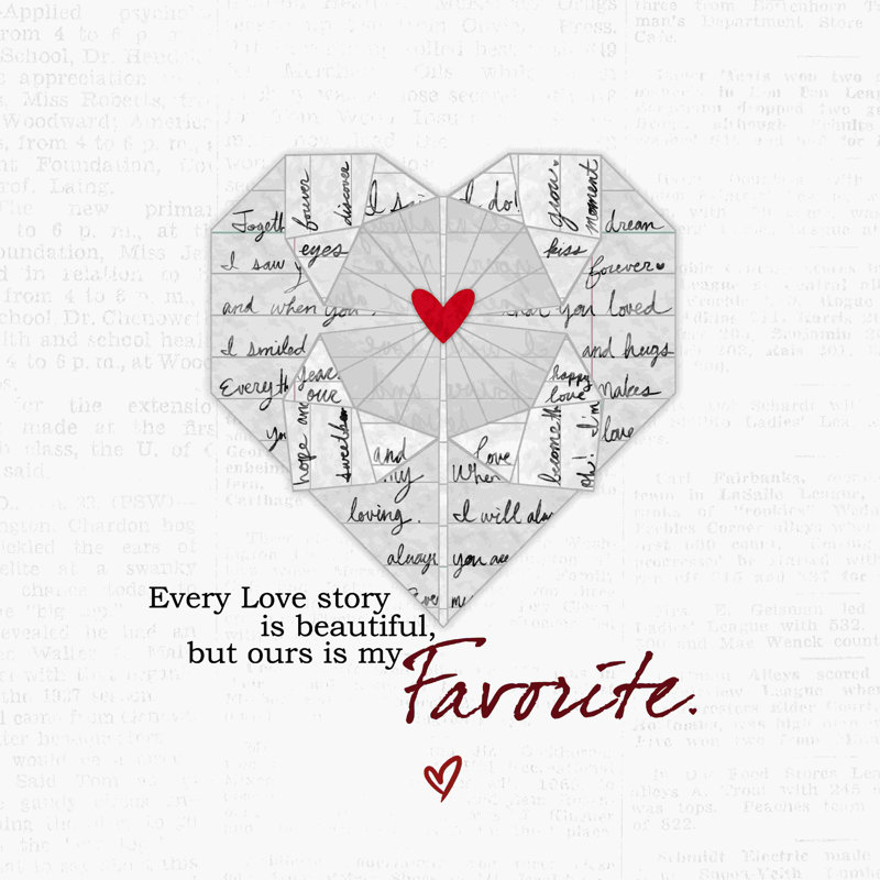 «My Favorite Love Story», reproduction sur toile tendue, H 12 po x l 12 po