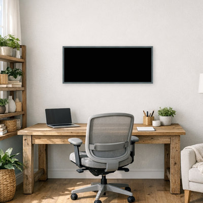 Tableau mural en tissu encadré, 17 x 41 cm, motif noir.