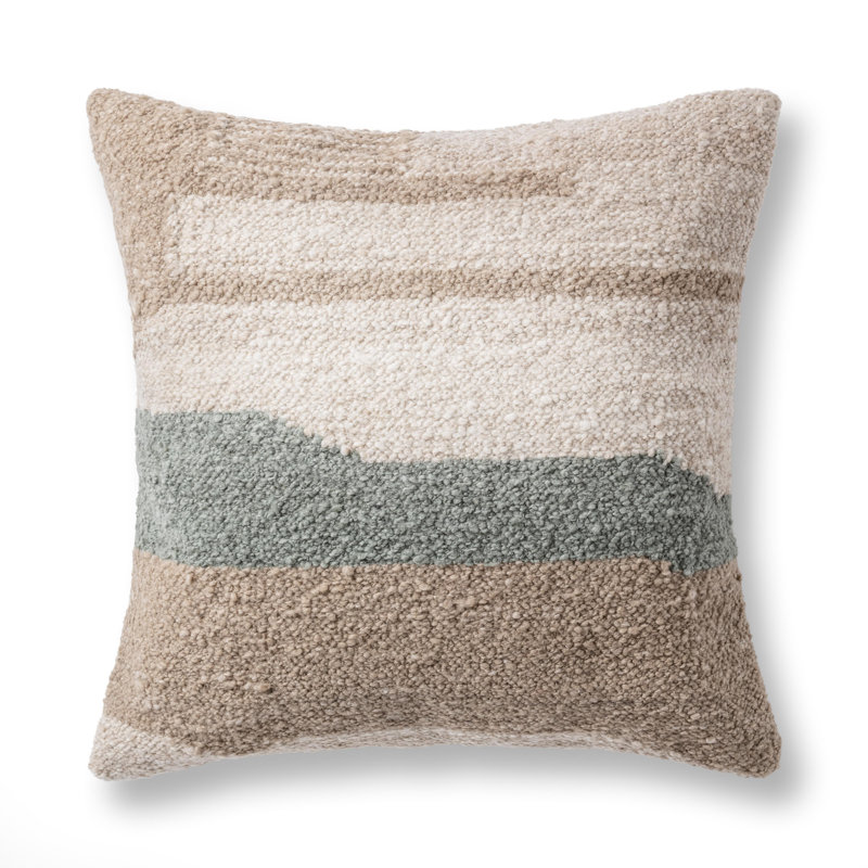 Sita Performance Fabric Throw Pillow, Sage/Natural