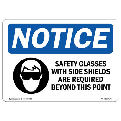 Safety Glasses with Side Shields Sign