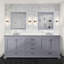Meuble-lavabo double blanc 80 po X P 22 po D, avec plateau en quartz blanc-117843359