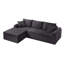 Ensemble de chaise longue à compression complète - Canapé modulaire en velours côtelé avec accoudoirs arqués, base antidérapante, comprenant 3 coussins de dossier et 2 coussins décoratifs-1428323155