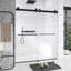 Porte de douche coulissante double sans cadre de 70 po de hauteur, verre trempé clair de 5/16 po (8 mm) avec couche de finition facile à nettoyer, avec tampon-120217171