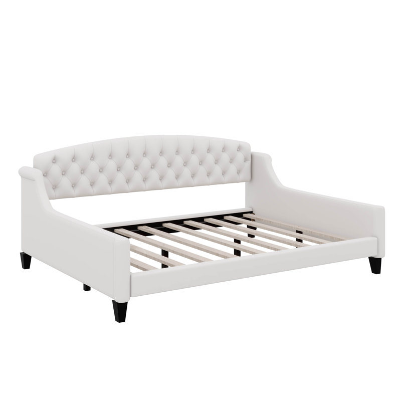 Full Size Modern Luxury Tufted Button Daybed, Beige