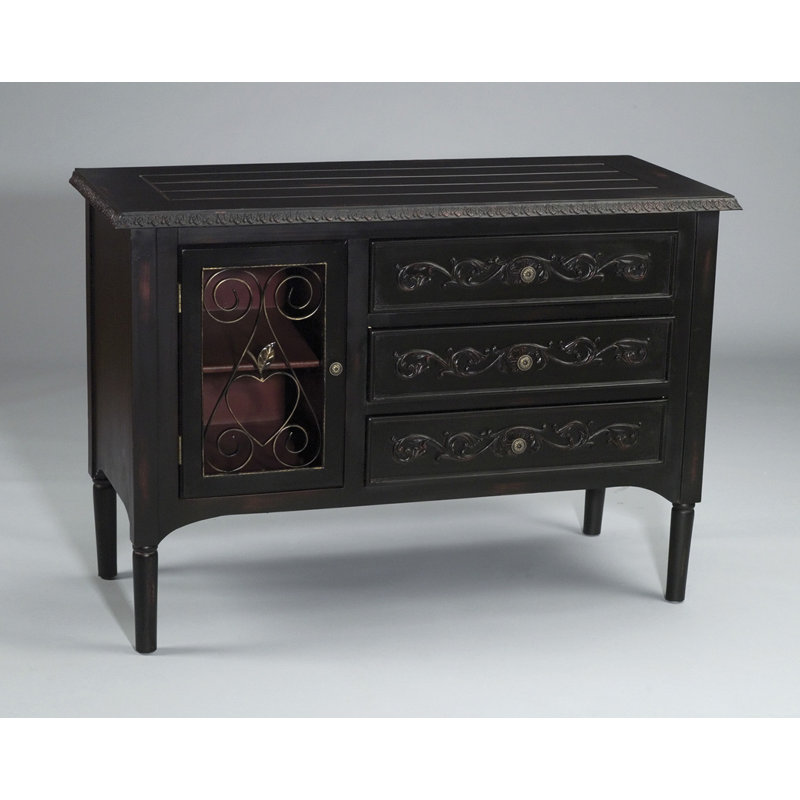 46 " W Server, Distressed Black