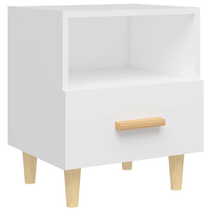 Marazi 40cm W Bedside Table, White, Individual