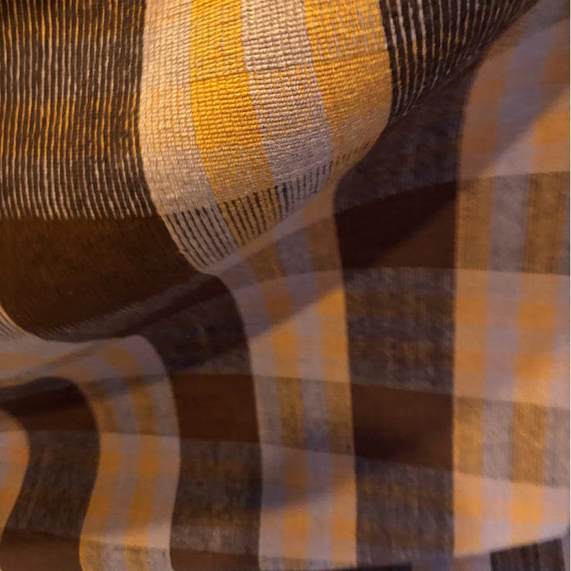 Wool Plaid Area Rug in Rust Brown, Rectangle 6' x 9'