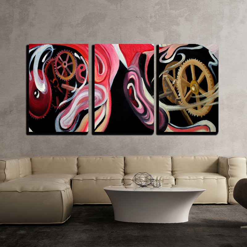 Texture de fond et image d'une peinture abstraite originale, décoration murale moderne, H 24 po x l 48 po