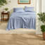 Ensembles de literie confortables et floraux, polyester, bleu aquarelle, lit simple décoratif
