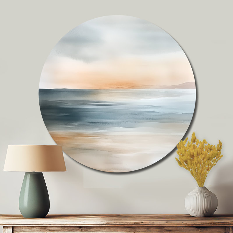 Jabbar - Décoration murale ronde en métal bord de mer, L 23 po x H 23 po