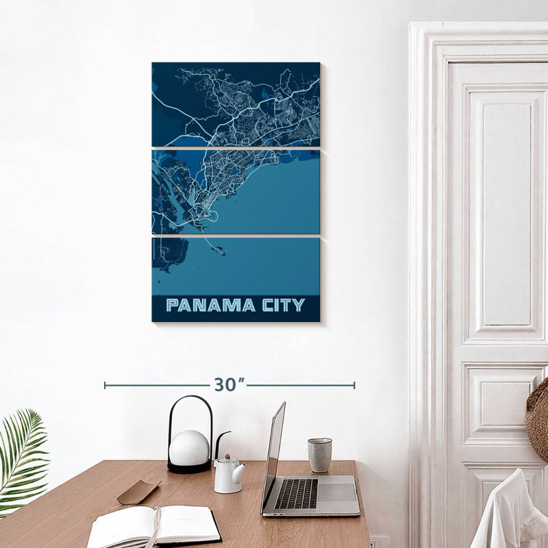 Aliaz Panama City Map, 32" H x 20" W