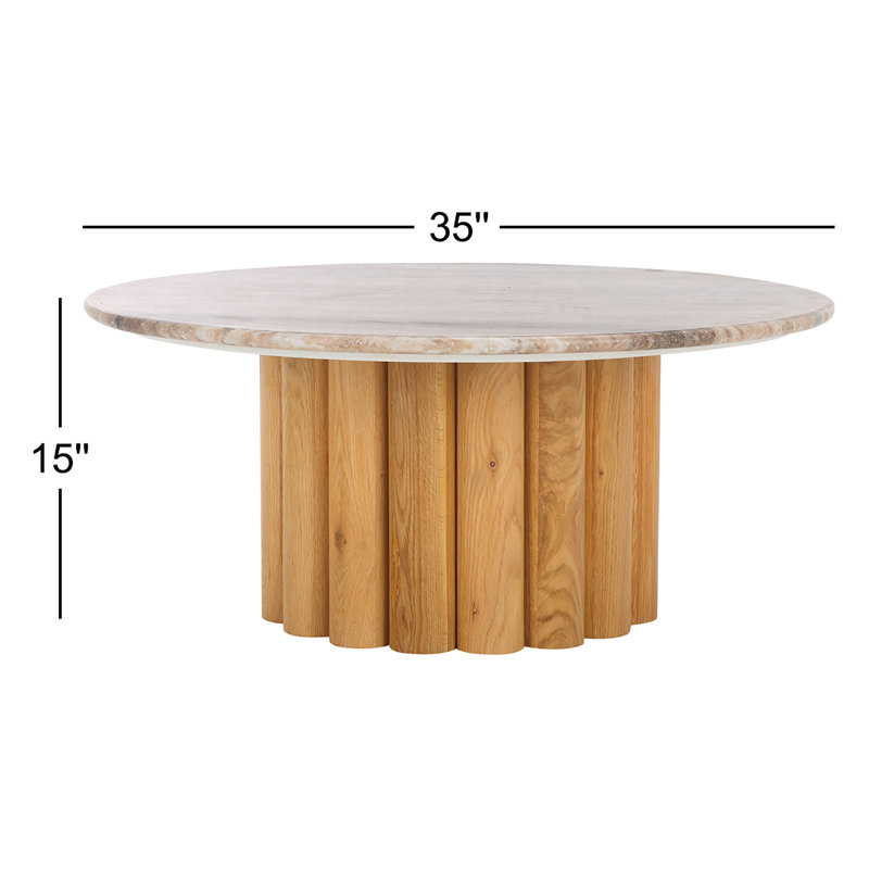 Roxiella Round Coffee Table, Natural, Brown