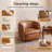 35" Wide Modern Swivel Faux Leather Upholstered Barrel Chair-1961733598-1960796057