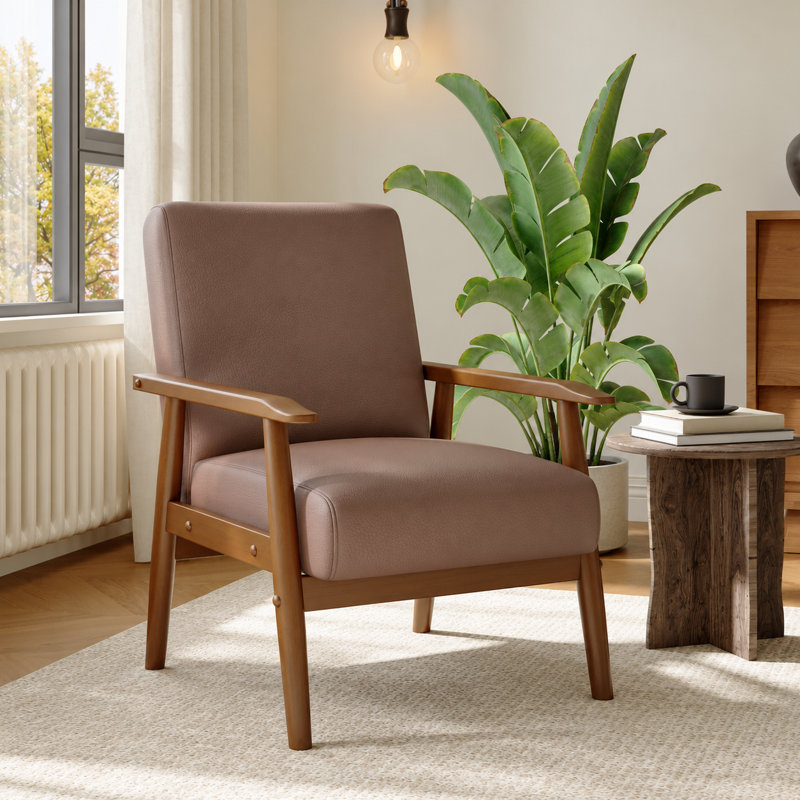 Chaise d'appoint rembourrée Bridgeview, Espresso Leather