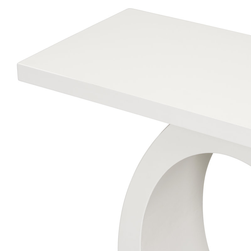 Homister Stylish Modern End Table With Egg-Shaped Base, Beige