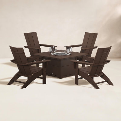 POLYWOOD® Modern Adirondack 4-Person Patio Seating Group