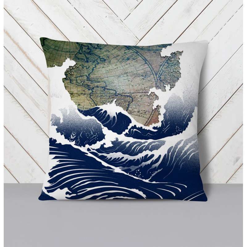 Throw Pillow With Insert, Blue 11, 18"H x 18"W