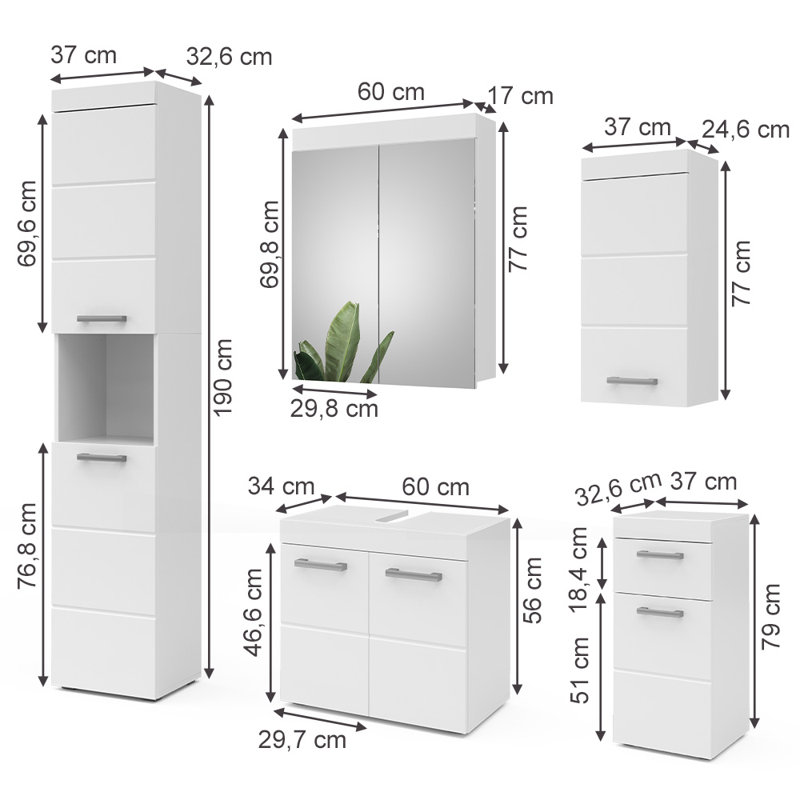 Bertolino Bathroom Storage Furniture Set