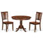 L'ensemble de salle à manger 3 pièces comprend une table de salle à manger ronde avec piédestal et 2 chaises de cuisine, acajou-1927283734-2110941535-2110941533