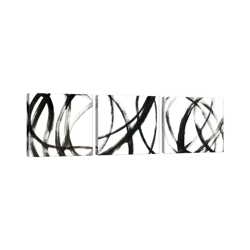 «Linear Expression Triptych», ensemble d'art mural sur toile tendue (ensemble de 3)