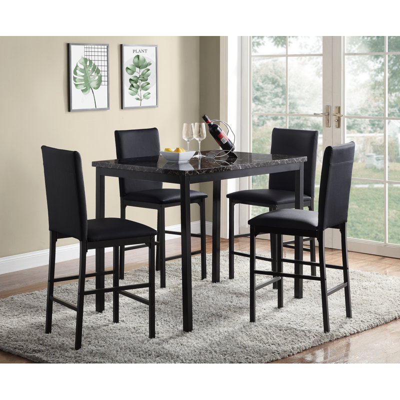 Adinda 5-piece Counter Height Dining Set, Black
