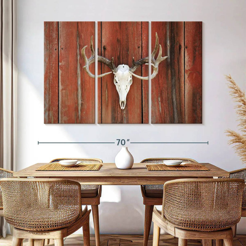 Crâne de cerf Kerner Western, H 42 po x l 65 po
