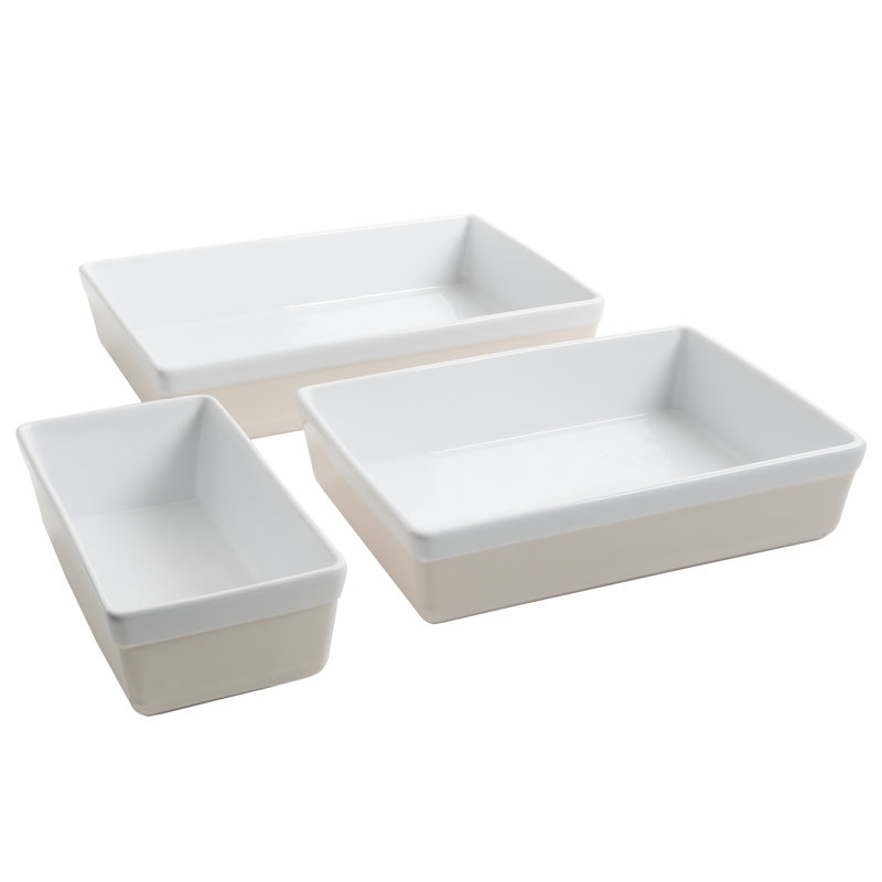 Martha Stewart 3 Piece Stoneware Bakeware Set, Pink