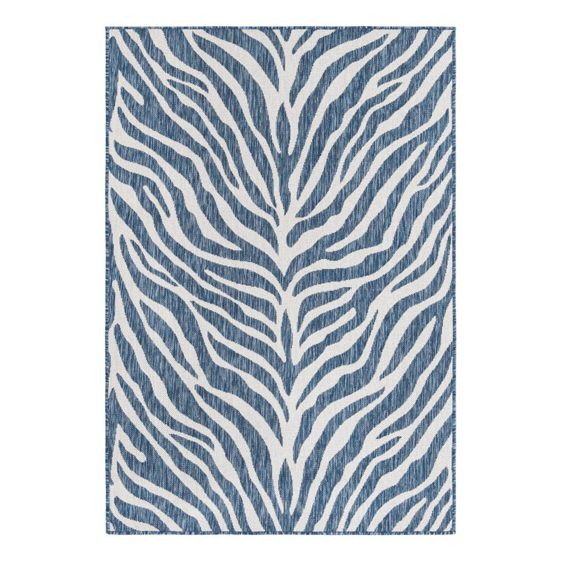 Tapis intérieur / extérieur bleu Itchington, Rectangle 4 pi x 6 pi